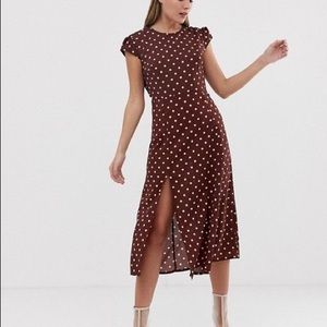 Brown Polka Dot Midi Gavin Dress